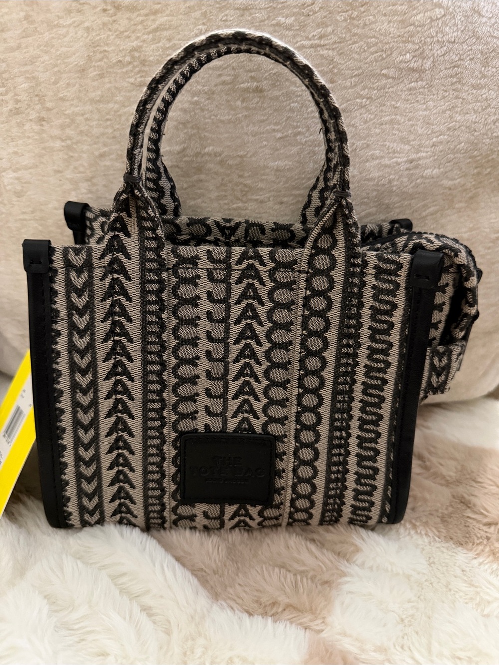 Marc Jacobs Black and Beige Patterned Tote